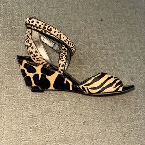 Sam Edelman Multi-Animal Print Wedge Sandal in Women’s Size 5